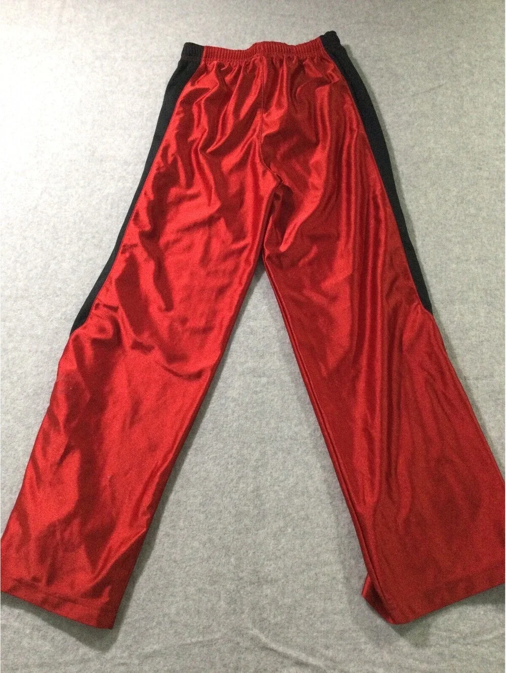 Vintage Nike Track Pants Youth L Red Black White Y2K Loose Dazzle Shiny Baggy